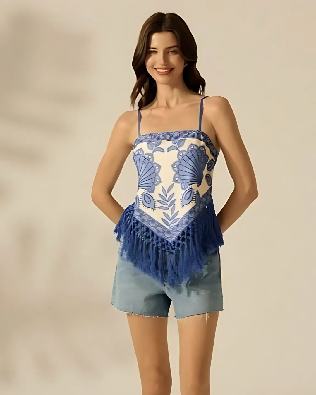 Aegean Shell Fringe Top