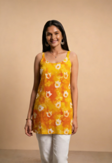 Blossom Breeze Sleeveless Kurti