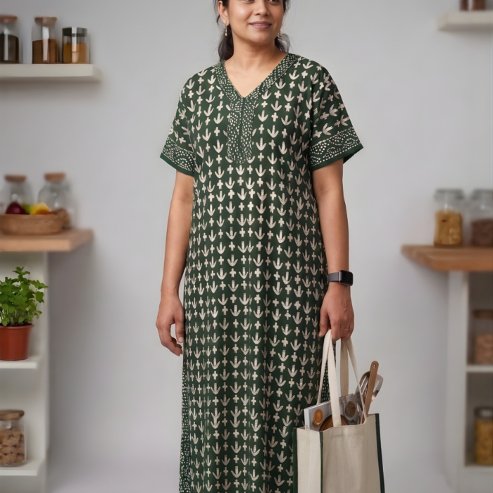 Front green gown