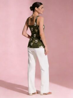 Dori Detail Sleeveless Kurti - Green