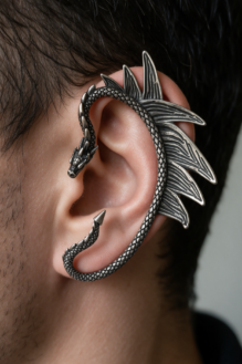 Gothic Sculpted Dragon Ear Wrap Cuff
