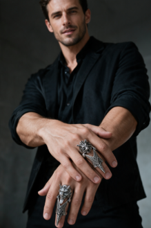 Men's Gothic Full-Finger Armor Ring Collection