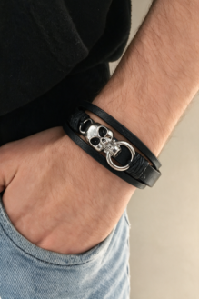 Product Name: Men’s Gothic Skull Leather Multi-Strand Bracelet