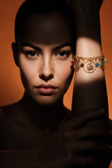 Amulet Filigree Medallion Charm Bracelet