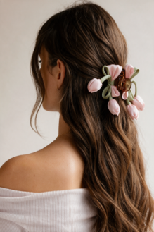 Fabric Tulip Bouquet Hair Claw Clip