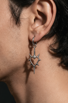 Spiked Heart Drop Earrings
