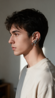 Men’s Antique Silver Scorpion Ear Cuff Wrap