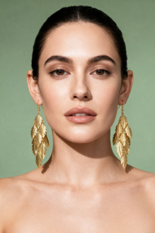 Boho-Fusion Gold Multi-Leaf Cascade Statement Earrings