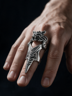 Gothic Wolf Claw Full-Finger Armor Ring – Fierce Animal-Inspired Statement Jewellery