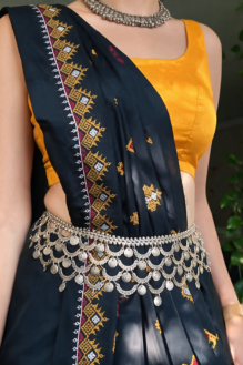 Oxidised Silver Coin Layered Waist Belt