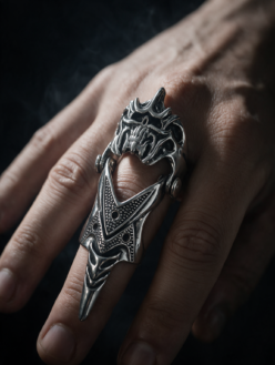 Gothic Articulated Full-Finger Armor Ring – Dragon Claw